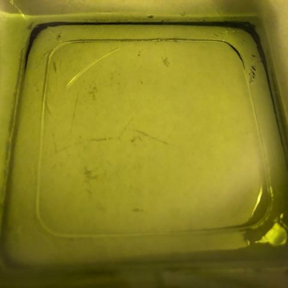 Vintage Anchor Hocking 1970s Avocado Green Square Glass Ashtray Mid Century - Picture 6 of 12